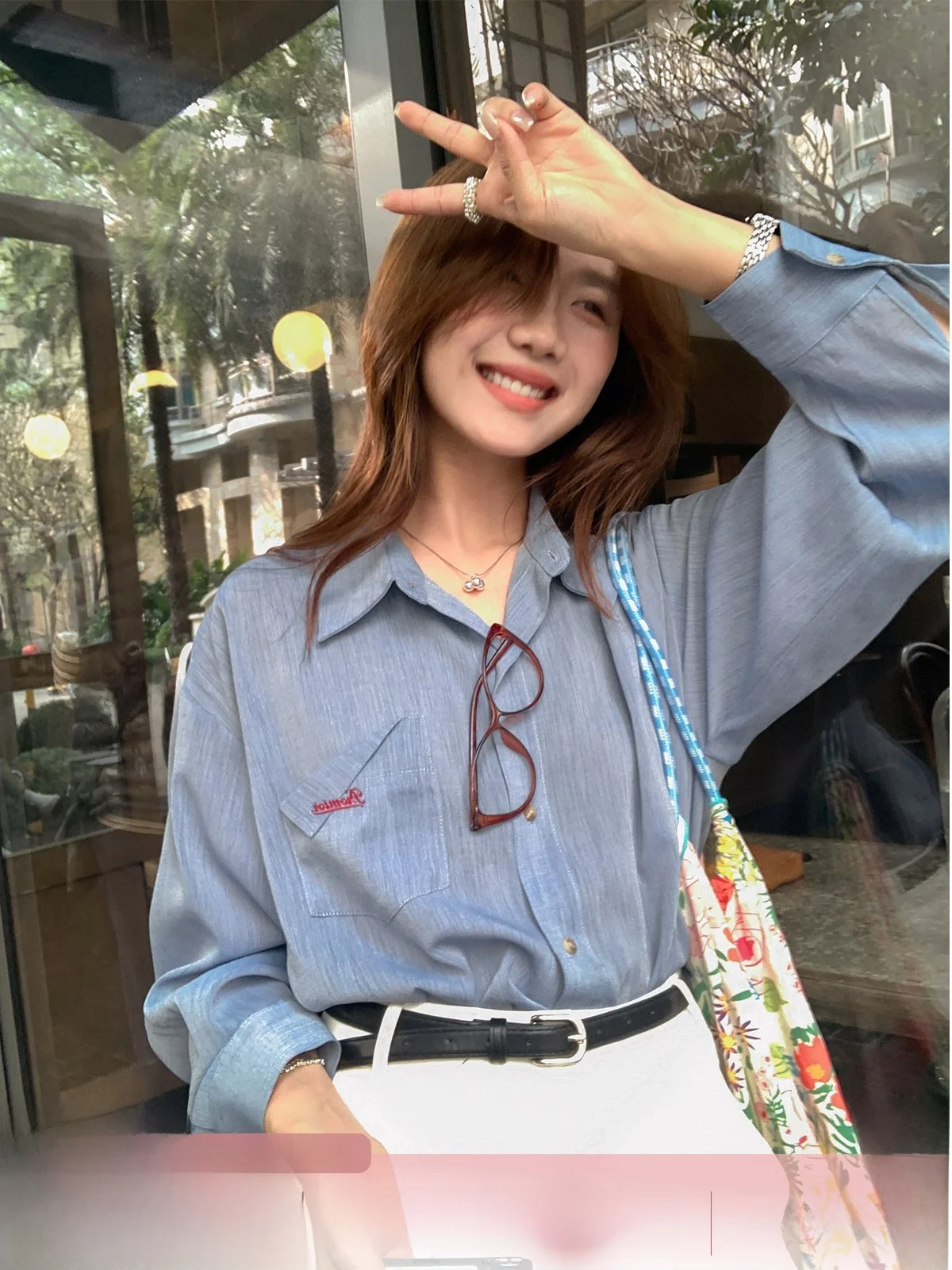 

Sisilyon Smooth Touch Korean Style Embroidered Shirt Women's Spring Summer Fashionable Charming Transparent Blouse