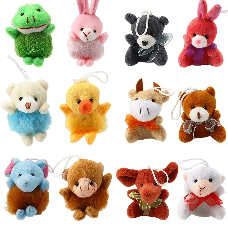 Mini Plush Animal Toy Set Cute Small Animals Plush Keychain for Themed Parties KindergartenTeacher Student Award for Kids Child