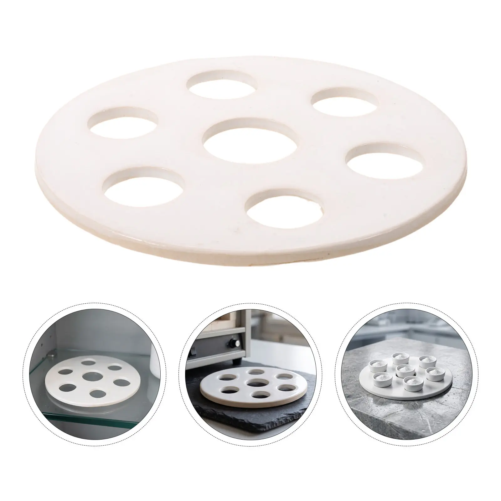 Vacuum Desiccator Porcelain Insert Plate – 180mm Round Perforated Ceramic Disk for Lab Desiccator Chamber Support