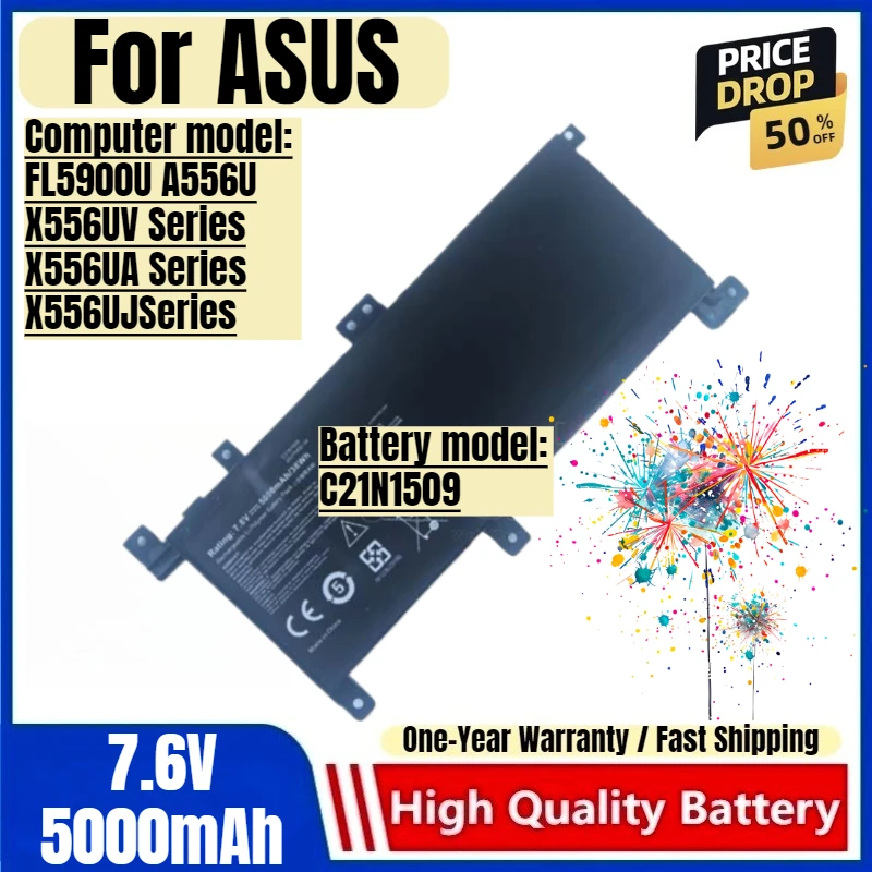 

C21N1509 for ASUS FL5900U A556U VM591U F556U X556 Laptop Battery High Quality High Capacity Battery Replacement Bateria