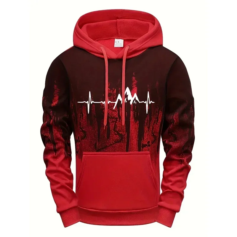 Splatter Design Hoodie for Men High Quality Hooded Long Sleeve Sweatshirts Fall Winter Daily Casual Sports Pullover Athleisure