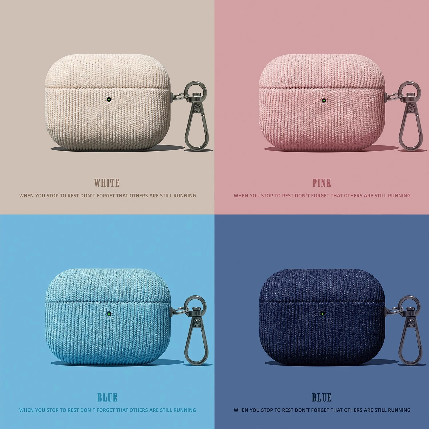 Matte Corduroy Fabric Hook Earphone Case For Apple Airpods 1 2 3 4 Pro 3 2 Wireless Bluetooth Earphone Anti Scratch Cover  ﻿ image 5