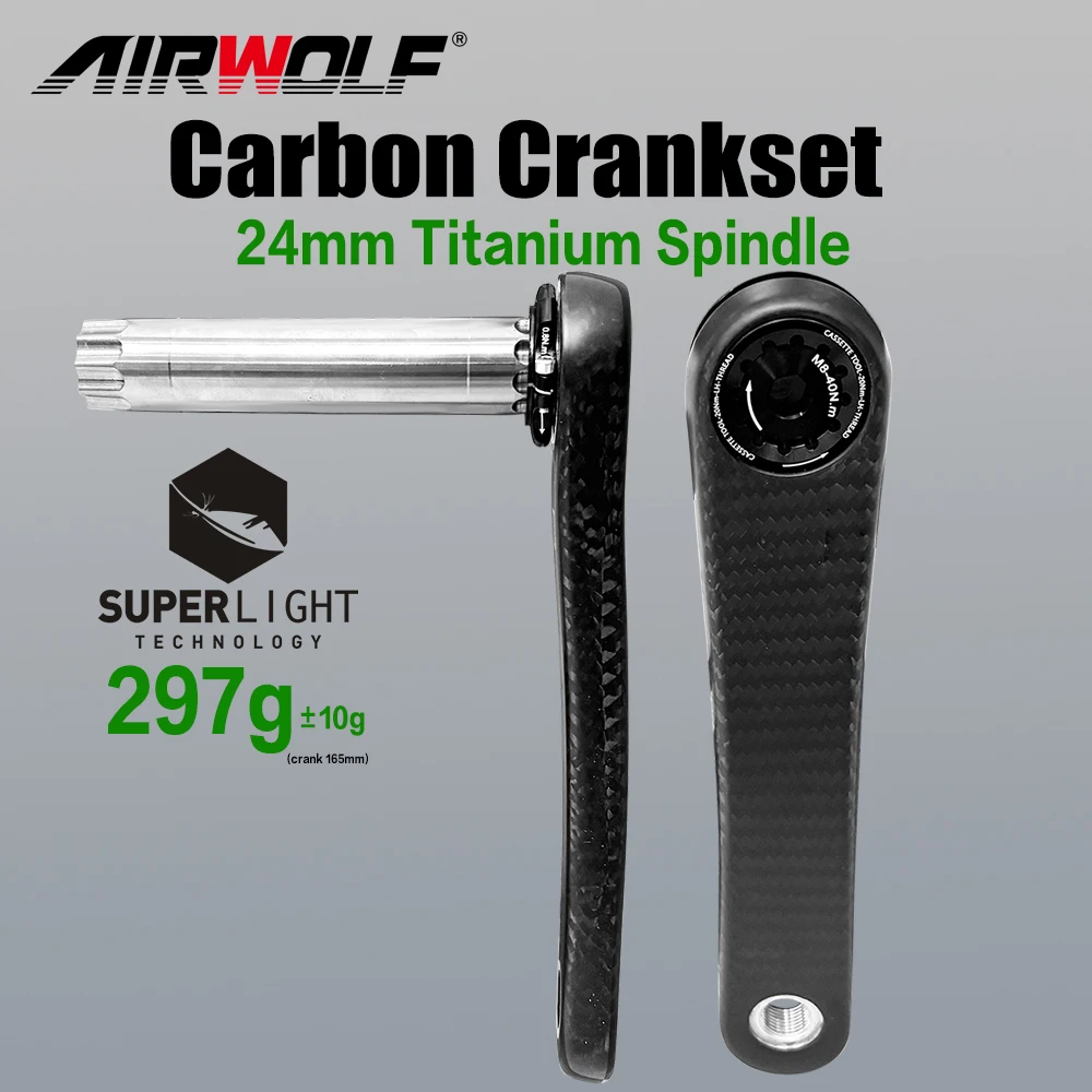 

Superlight Carbon crank with 24mm Titanium Axle 155-175mm Road Bike Power Meter Crankset For Shimano