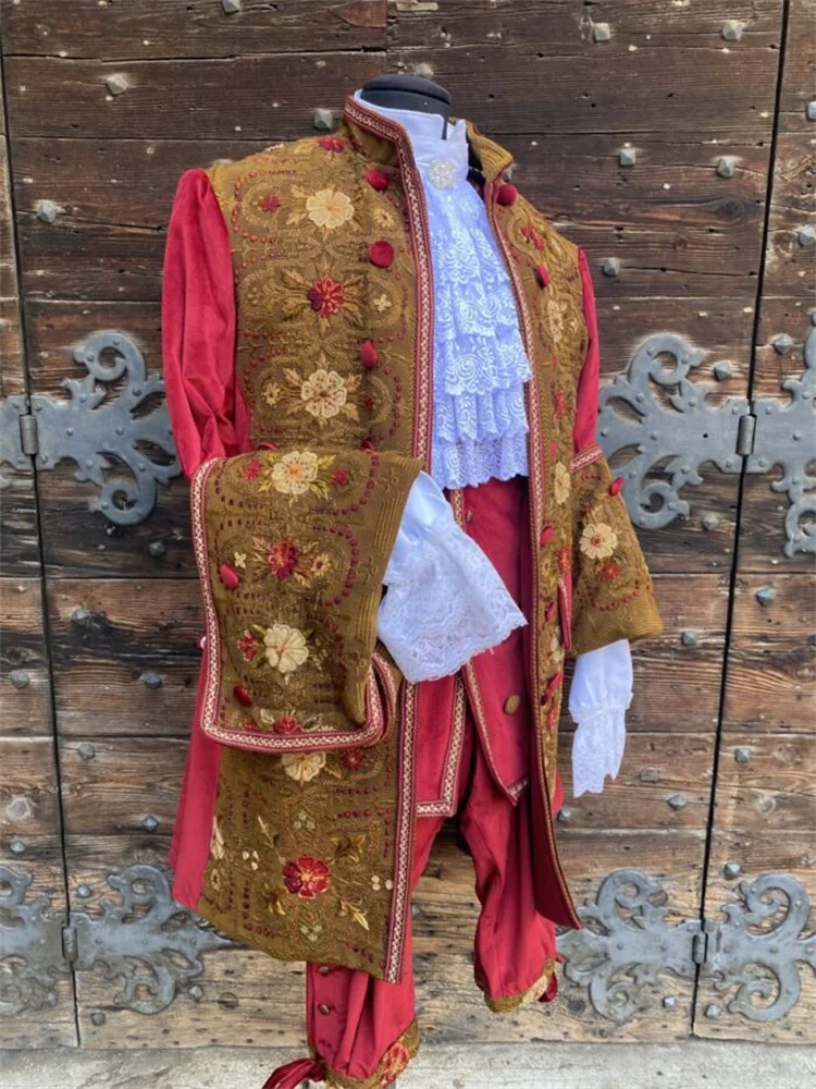 زي روكوكو باروكي فيكتوري للرجال من القرن الثامن عشر زي موحد للمحكمة الفرنسية الأمير الملك النبيل ثوب حفلة فاخر