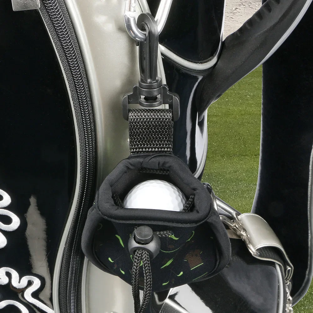 

1 Pc 12*10.7cm Golf Ball Pouch Neoprene Storage 2 Balls Beautiful Print Snap-On Design Golf Training Practical Accessory