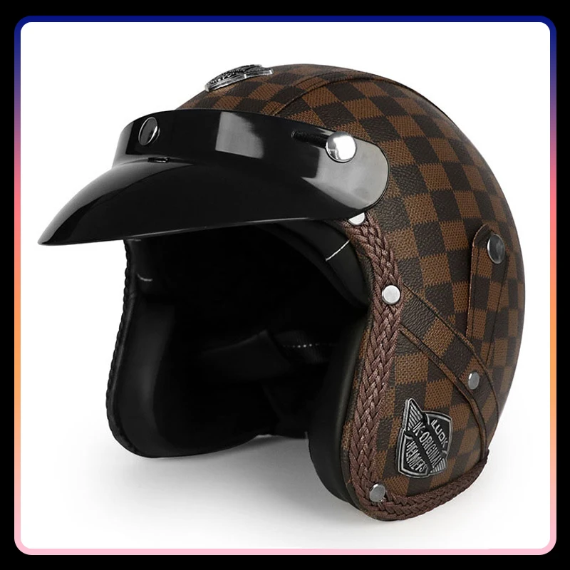 Open Face Helmet Vintage Style Comfortable Removable Lining Motorbike Helmet DOT Approved Jet Helmets Capacete De Moto