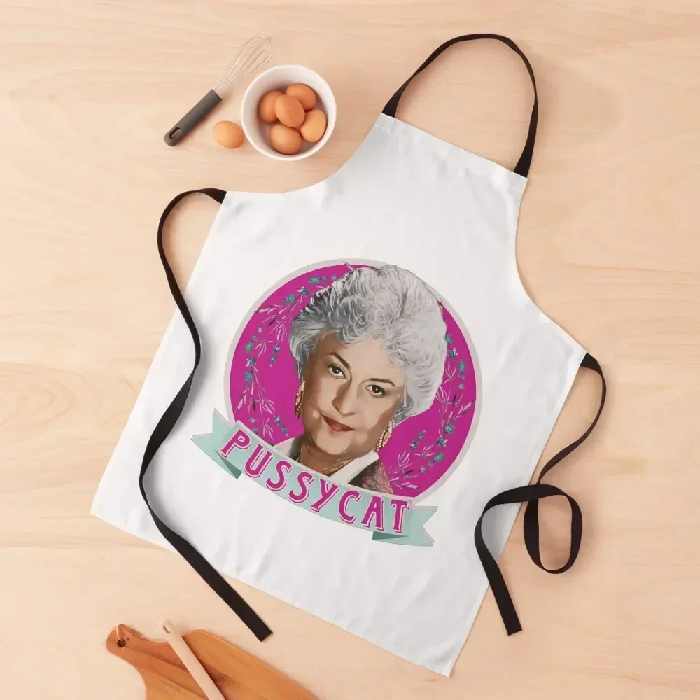 

Red Dorothy Zbornak Pussycat Apron Women Kitchen'S Smock for hairdressing Apron