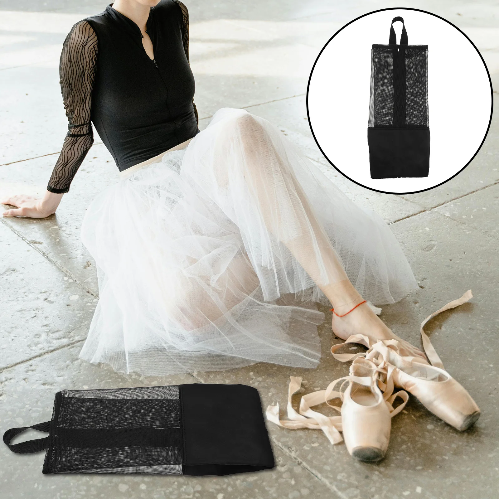 

Dance Shoe Bag Multipurpose Mesh Storage Organizer For Ballet Slippers Pointe Shoes Latin Wear Breathable Travel Shoe Bag