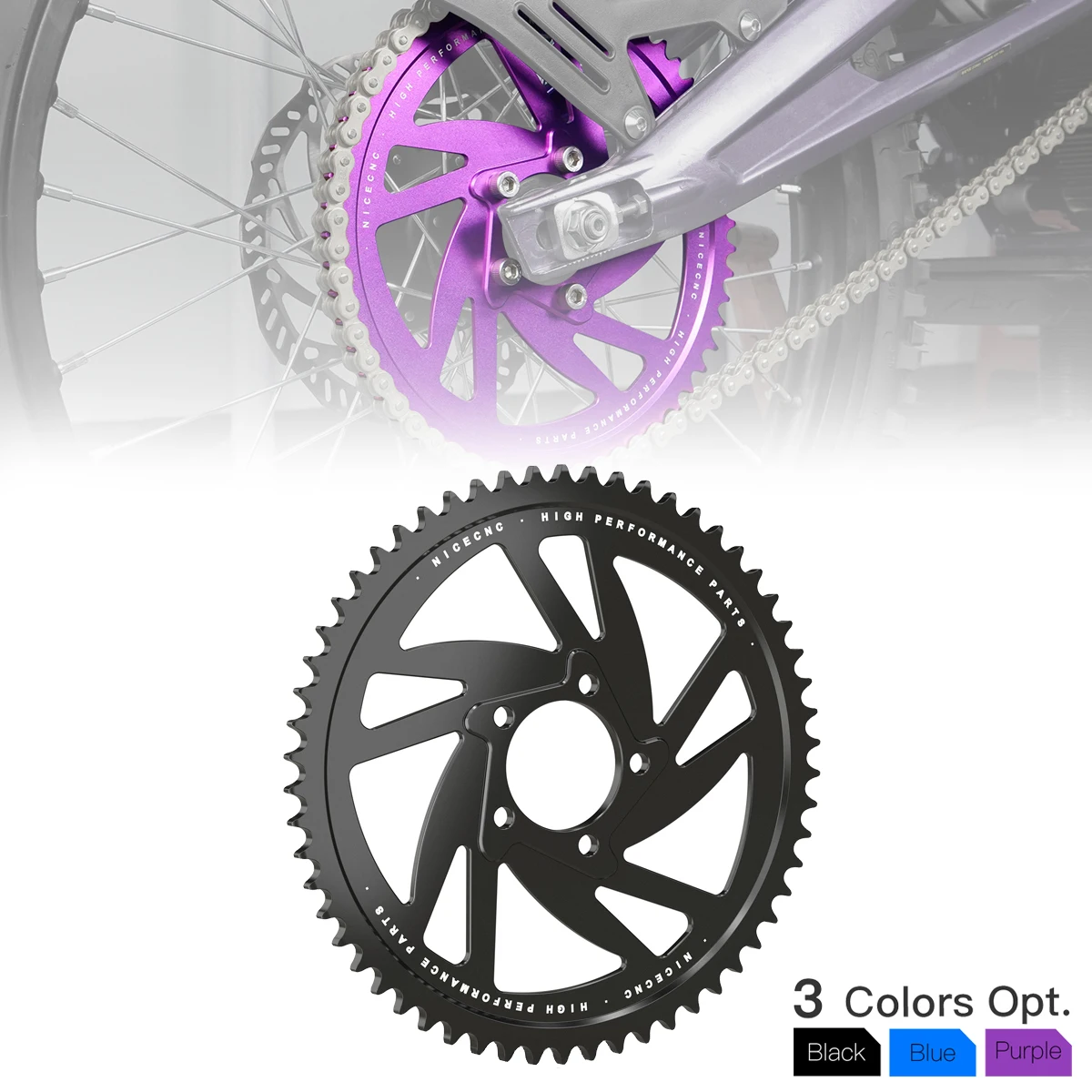 

For Surron Light Bee X Motocross 58T Rear Sprocket For Sur-Ron Light Bee S L1E Segway X160 X260 X 160 260 58 Tooth Chain Disc