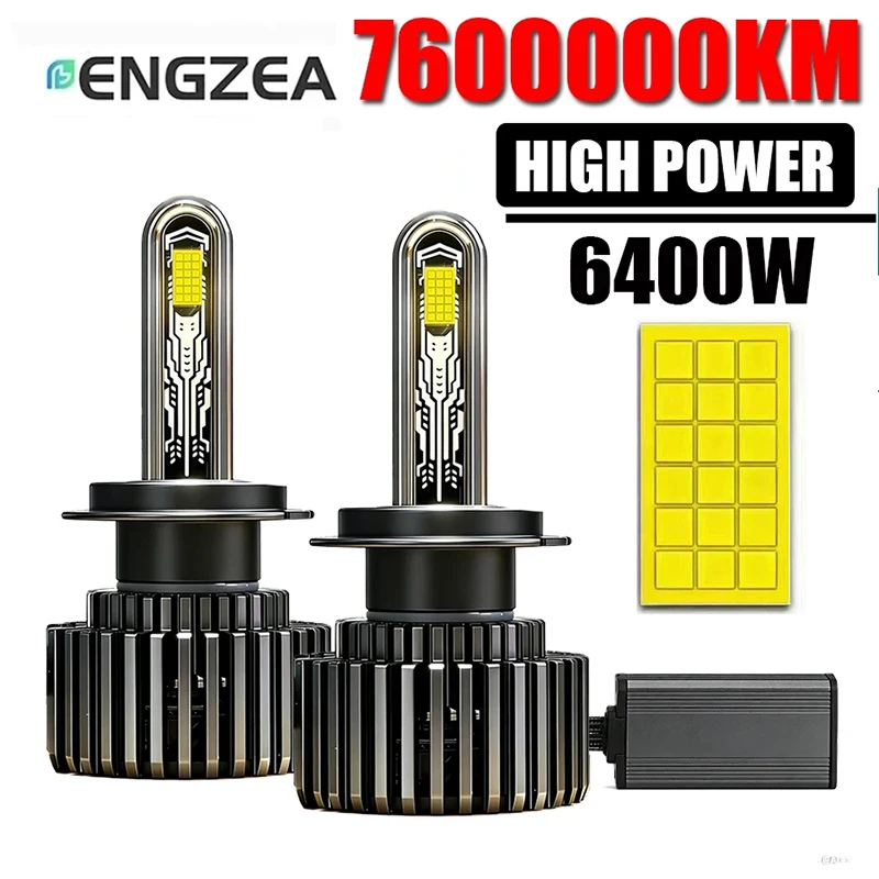 

Светодиодные автомобильные лампы ENGZEAH7 Canbus 7600000LM 6400W 12V 24V H4 H1 H8 H11 LED 9005 HB3 9006 HB4 9012 HIR2, светодиодные фары 6000K
