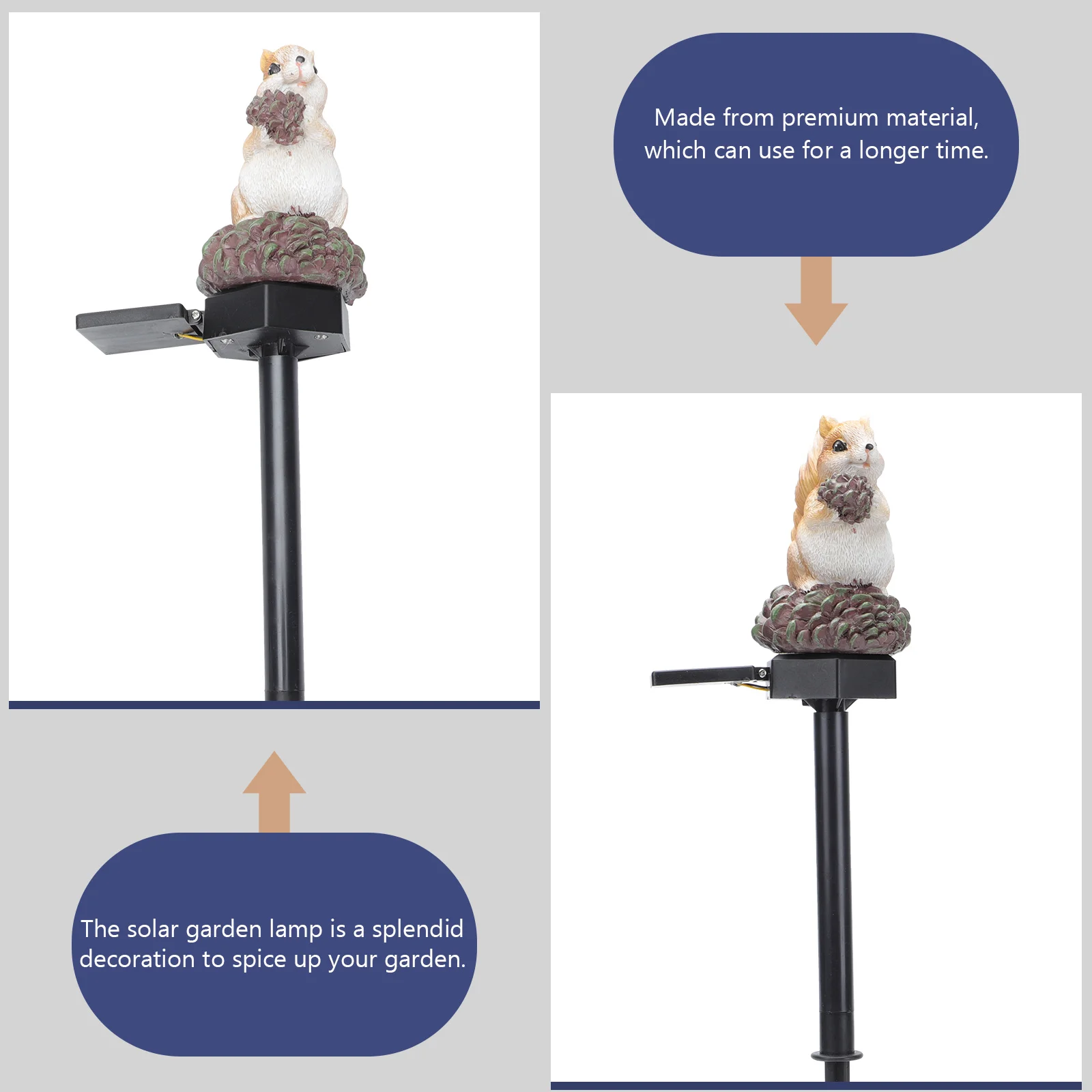 

Creative Solar Squirrel Lamp Animal Shaped Garden Decor Outdoor Waterproof Led Lawn Lamp Automatic Charging Night Light Pathway