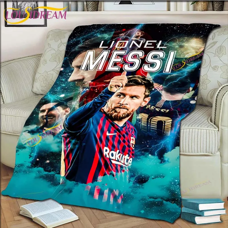 Ronaldo, Messi, Mbappe, Neymar Sofa Bed, Living Room, Bedroom Decoration Blanket, Children's Gift Picnic Portable Blanket