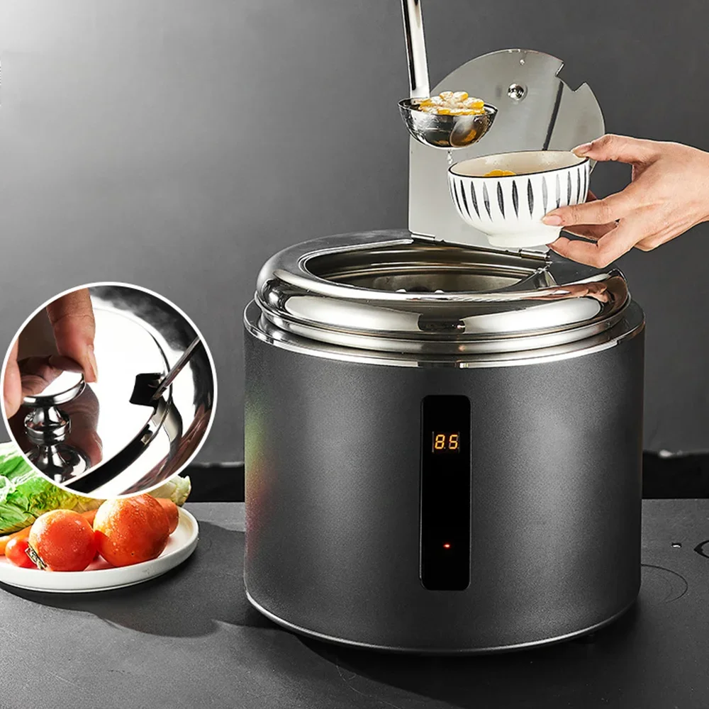 

Commercial Buffet Insulation Pot 304 Stainless Steel Soup Thermos Pot Electric Heating Warming Machine