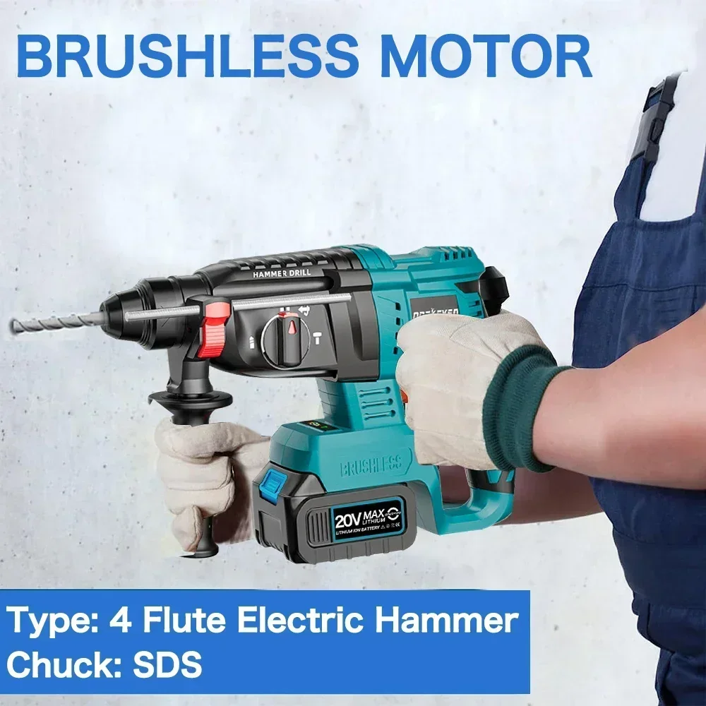 3 in1 Brushless Impact Hammer trapano elettrico perforatore rotante funzione trapano martello pneumatico perforatore strumento per batteria Makita 18V