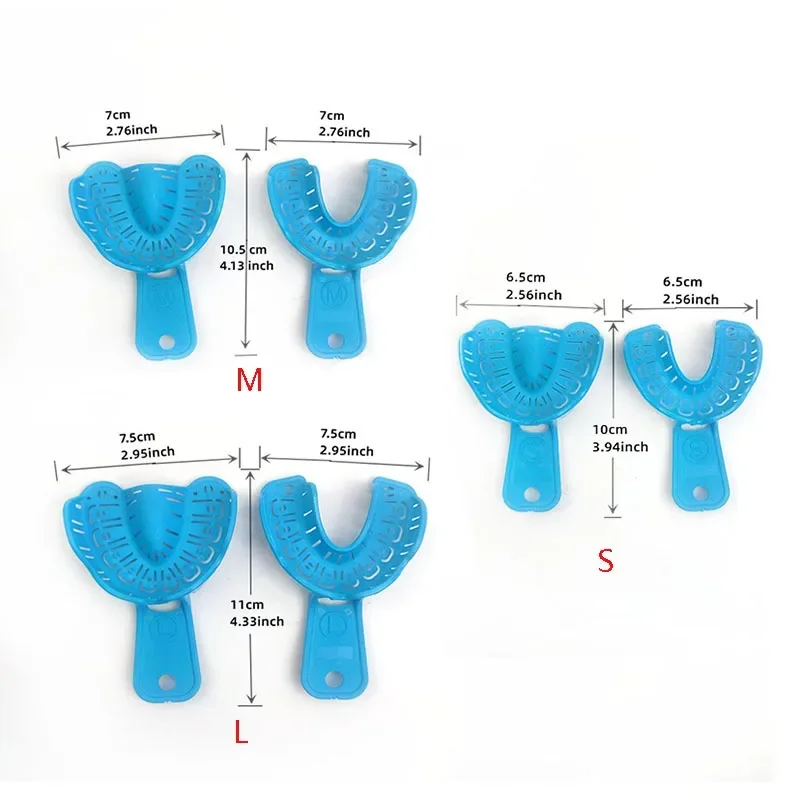 6Pcs/Bag Dental Impression Trays Autoclavable Plastic Adult And Children Material S/M/L Teeth Holder Oral Care Tools