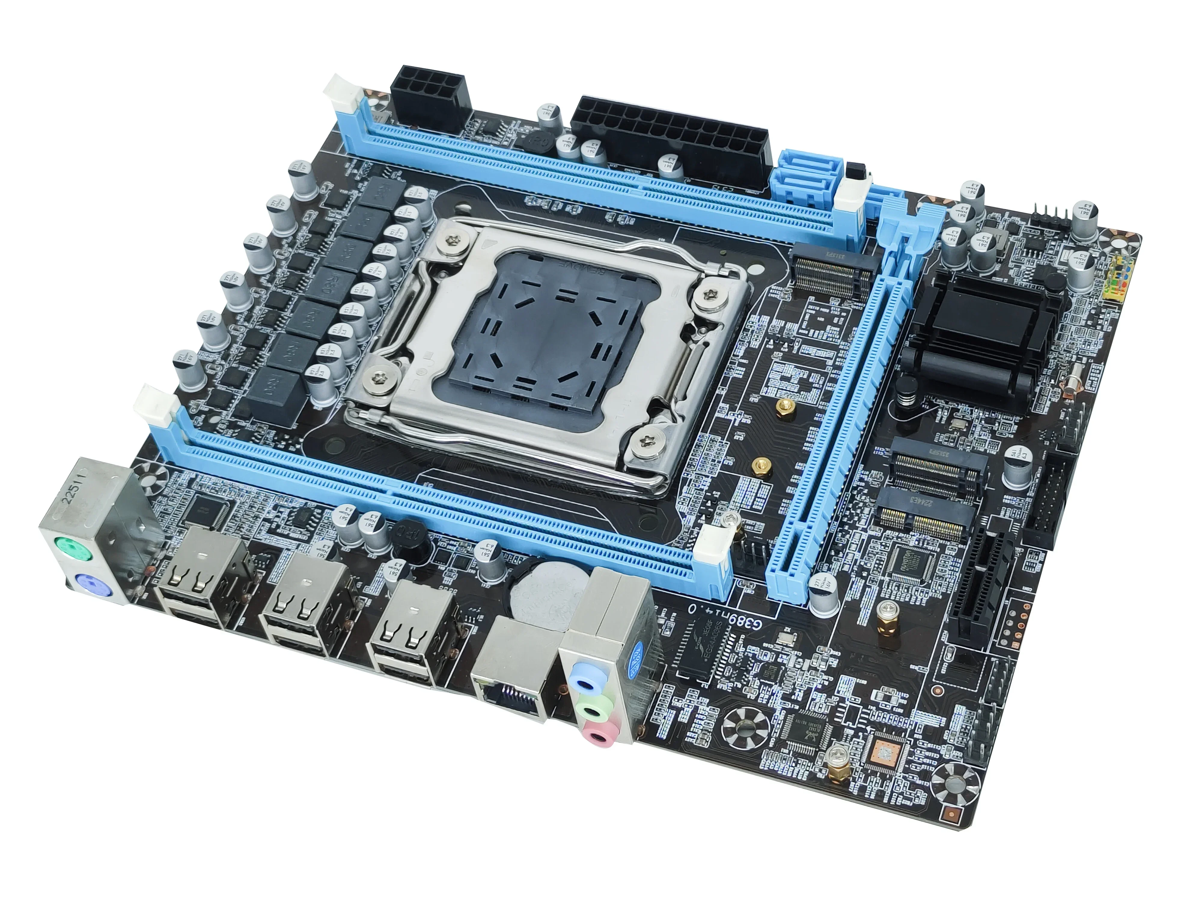 لوحة أم MOUGOL جديدة X79 مع مجموعة وحدة المعالجة المركزية Intel Xeon E5 2630 V2 وثنائية القناة DDR3 ECC RAM 1600MHz USB3.0 SATA2 مجموعة الكمبيوتر