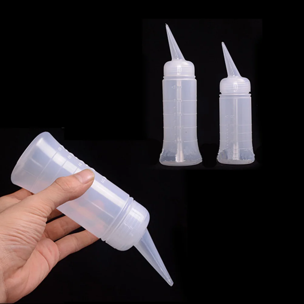 

5 Pcs Plastic Hair Wash Bottle Empty Applicator Hairdressing Scale Small with Travel