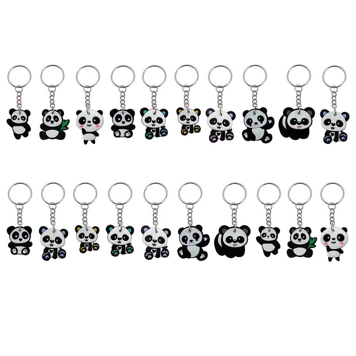 20 Stück Cartoon-Bären-Schlüsselanhänger, niedliche Schlüsselringe für Damen, modische Dekoration, Accessoires für Geldbörsen und Taschen, ideale Geschenke für Feiertage und Partys. – Detail 2
