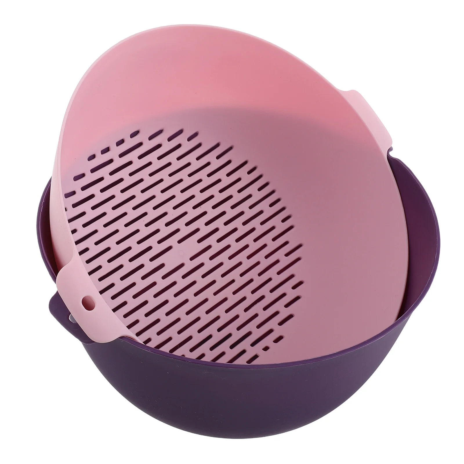 

1Set Multifunctional Double Layer Draining Basket Fruit Vegetable Wash Strainer Kitchen Rv Living Room Elegant Tray Sturdy