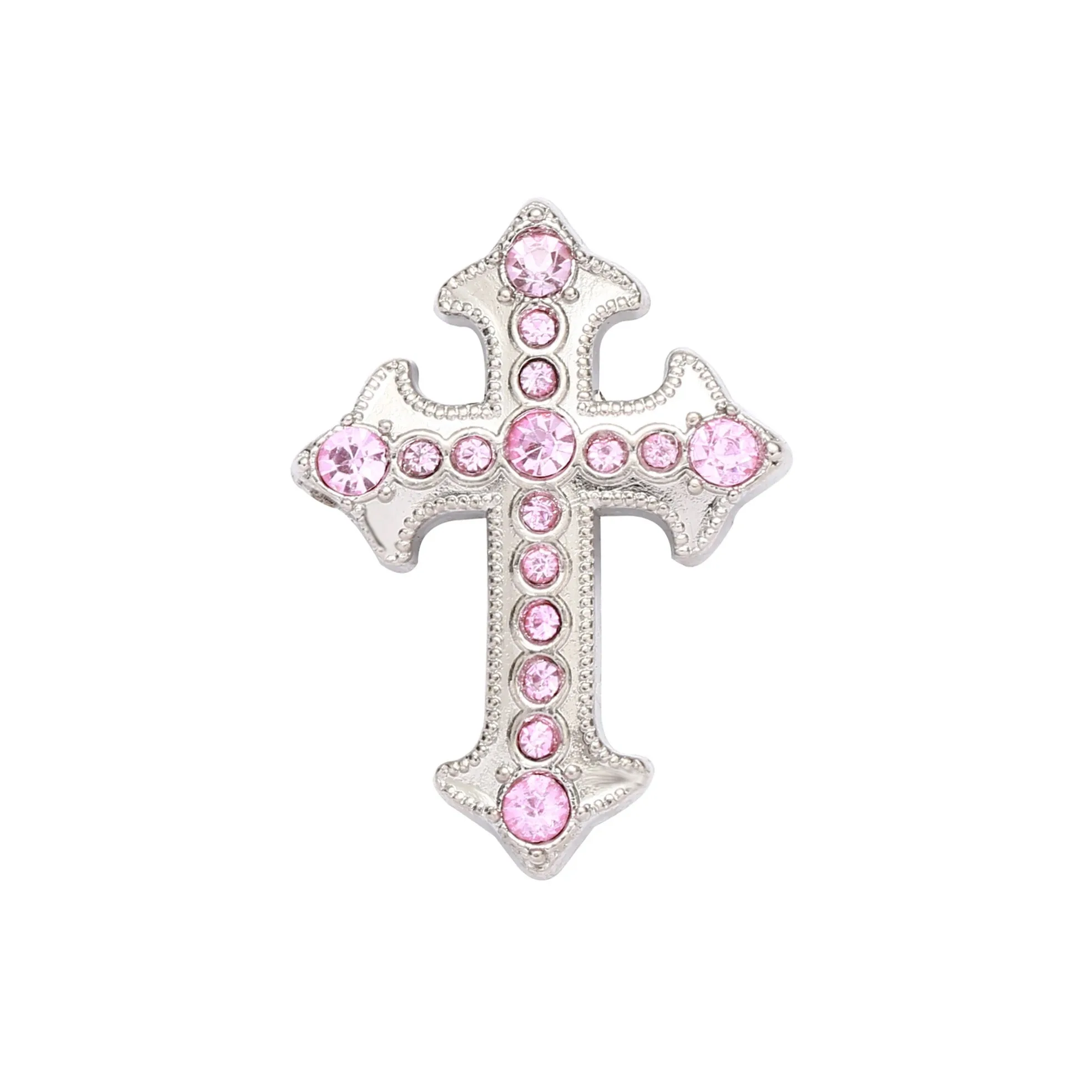 12 stks/partijen Cross rhystone Metalen bloem Conchos witte strass decoratie Riem accessoires accessoires