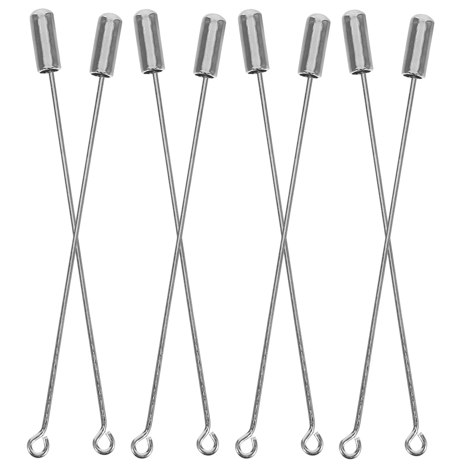 20Pcs Metal Stick Pins Elegant Long Needle Stopper Ends for Tie Hat Scarf Suit Lapel Uniform Shirt Skirt Shawl DIY Crafts Safety