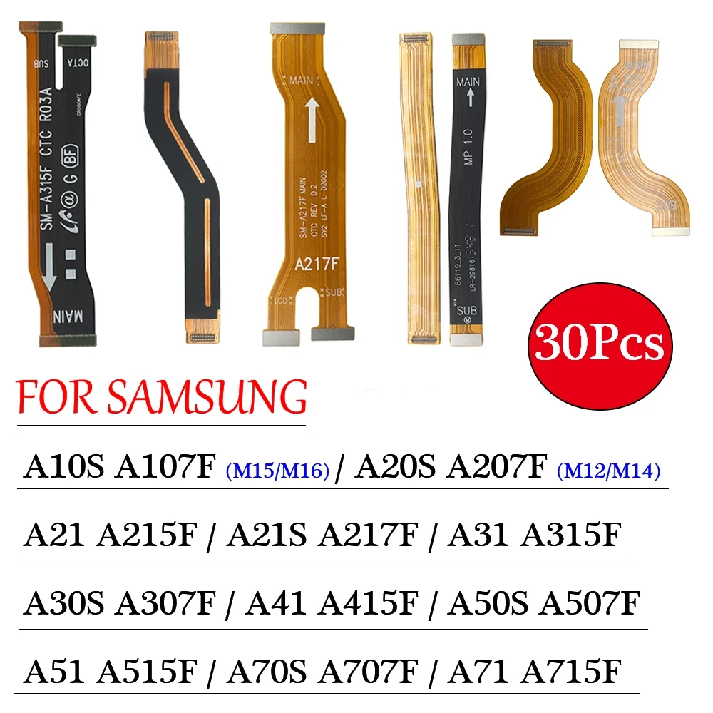 30 Uds., para Samsung A10S M15 M16 A20S M12 M14 A20 A21 A21S A30S A31 A41 A50S A51 A71 placa base FPC LCD conector de Tablero Principal Flex