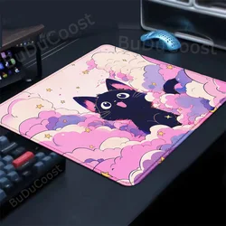 Anime Black Cat Small Size Mousepad Office Computer Desk Mat Natural Rubber Mice Mat Laptop Cushion Non-slip Tablepad Home Decor