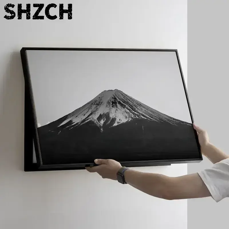 Modern Minimalist Mount Fuji Wall Art for Electric Meter Box Cover - Luxury Living Room Decor - Horizontal Canvas Print