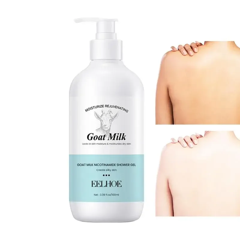 500ml Clean Body Wash Goat Milk Niacinamide Shower Gel Body Exfoliator Skin Lightening Moisturizing Melanin Control