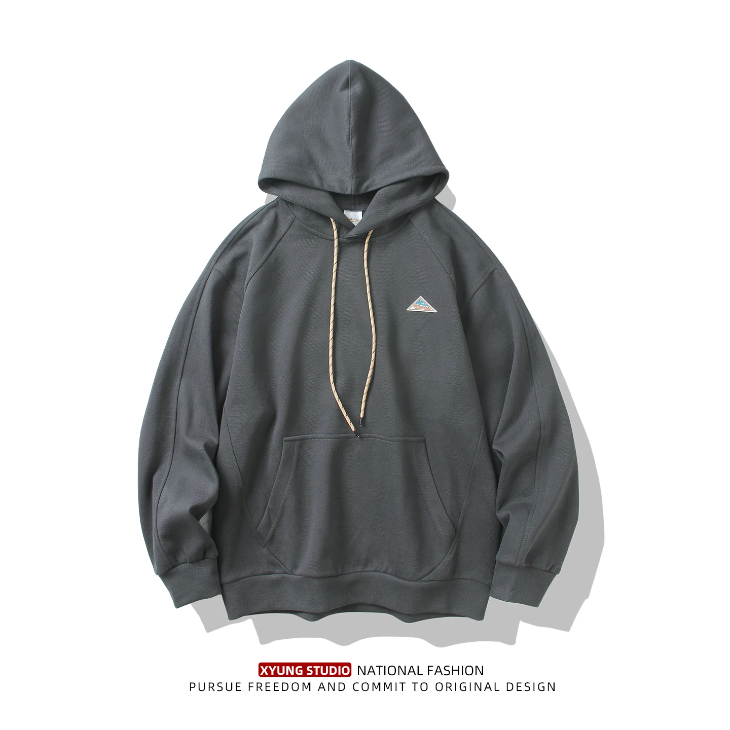 

American Sle Men's Loose Fit Long Sve Hoodie Casual Versatile Autumn Winter Sportswear Cotton Polyester Youth Faion