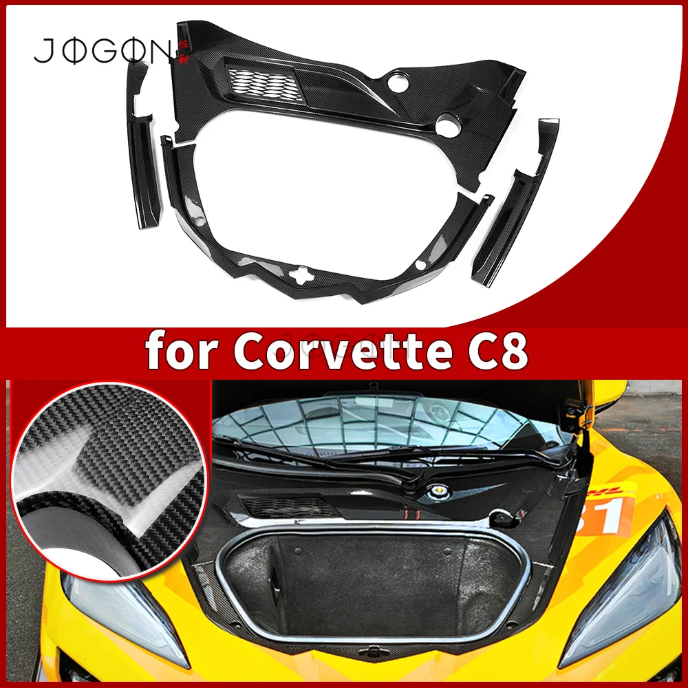 

For Corvette C8 Z06 Z51 Stingray E-Ray ZR1 2020+ Frunk Trim Panels Replacement Pre-preg Dry Carbon Fiber