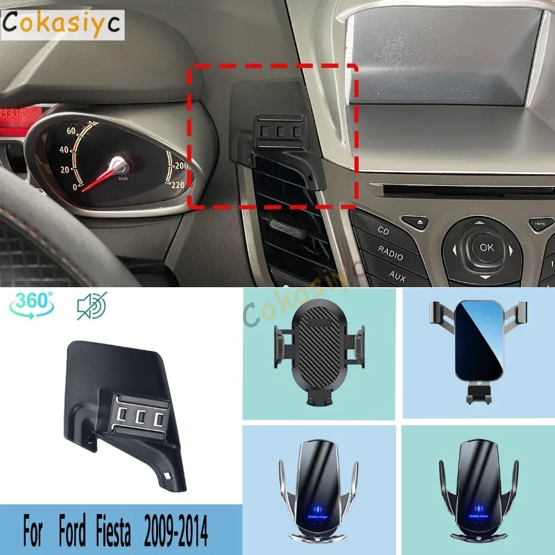 Auto-Handyhalterung für Ford Fiesta 2009 2010 2011 2012 2013 2014, Handyhalterung für das Auto, kabelloses Ladezubehör