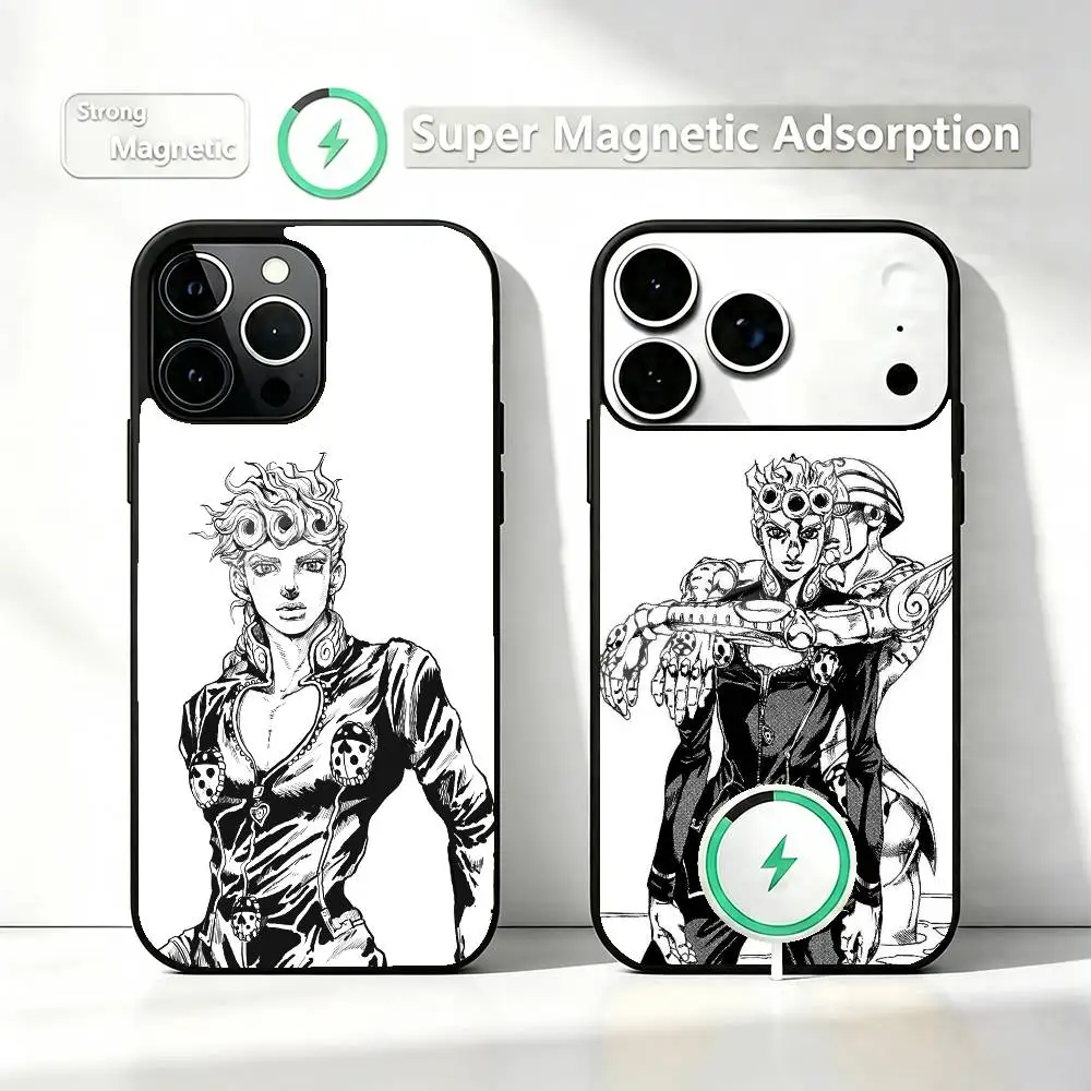 J-JOJOs G-Giorno G-Giovanna  Phone Case For iPhone17,16,15,14,13,12,11 Plus,Pro Supports Magnetic Wireless Charging