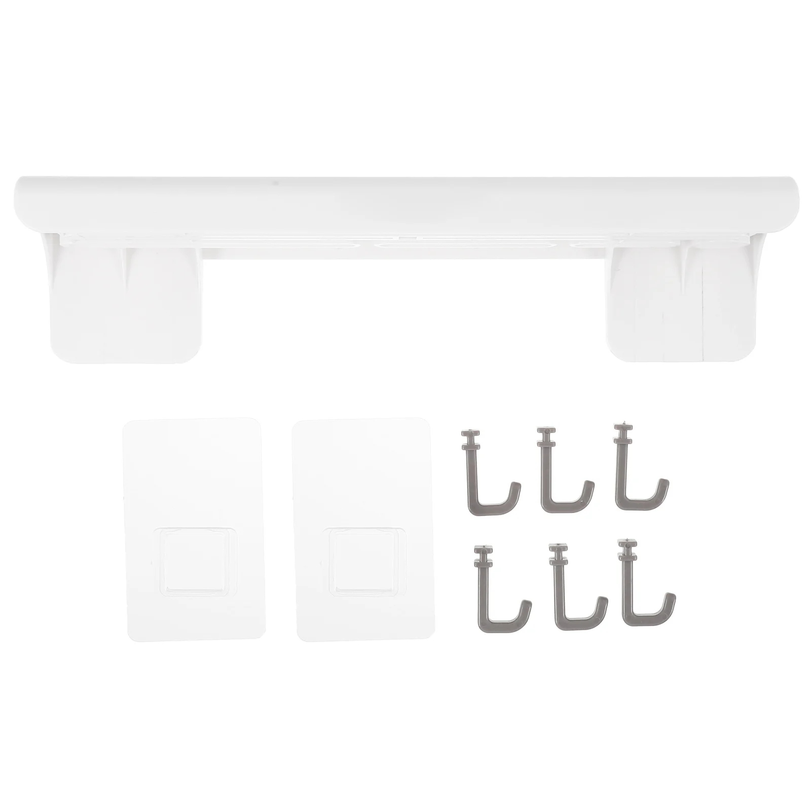 

6 Hooks 3 Knives Holder 9kg ABS Wall Mount Kitchen Utensil Hanger Adhesive Shelf Reusable No Drill Bathroom Tool Storage
