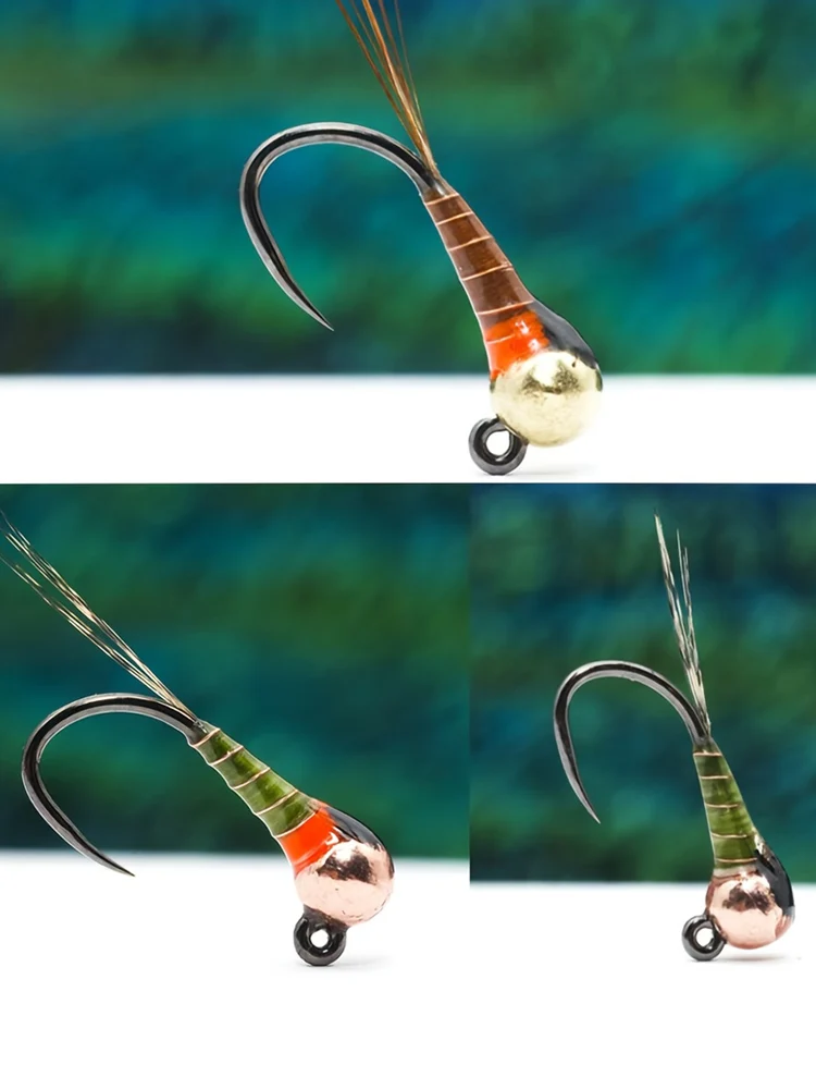 6 of 10 stuks # 14 Barbless Fast Sinking Jig Nymph Fly Epoxy Pheasant Tail Wet Euro Fly Perdigon Nymph Forelvissen Lokmiddelen - afbeelding 2
