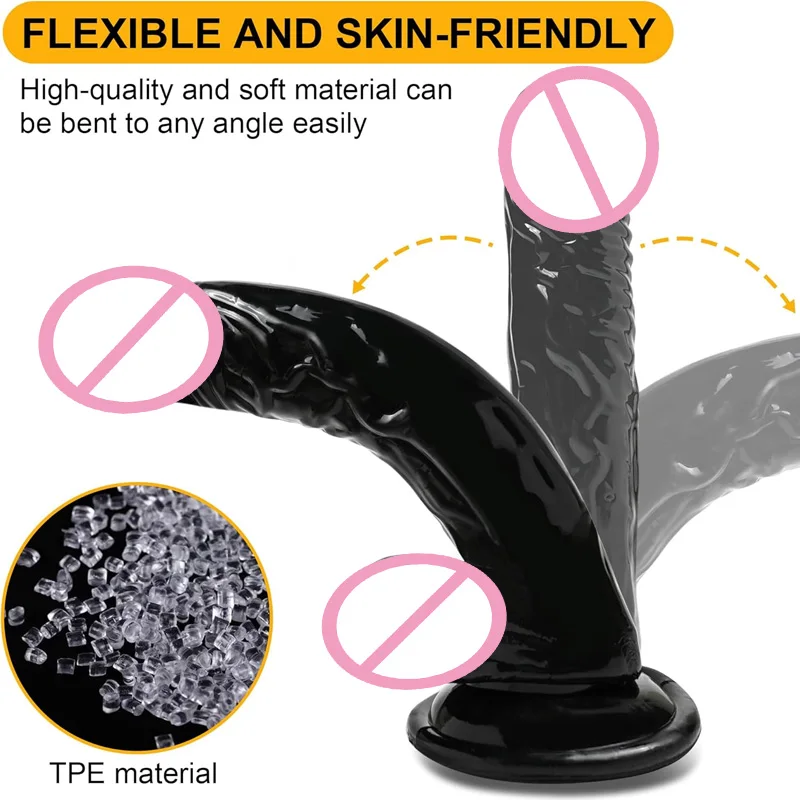 Waterproof  Realistic Black Dildo Masturbators Anal Gay Soft Clitoris Vaginal Massager Penis Suction Cup Dick Sex Toys for Women - view 5