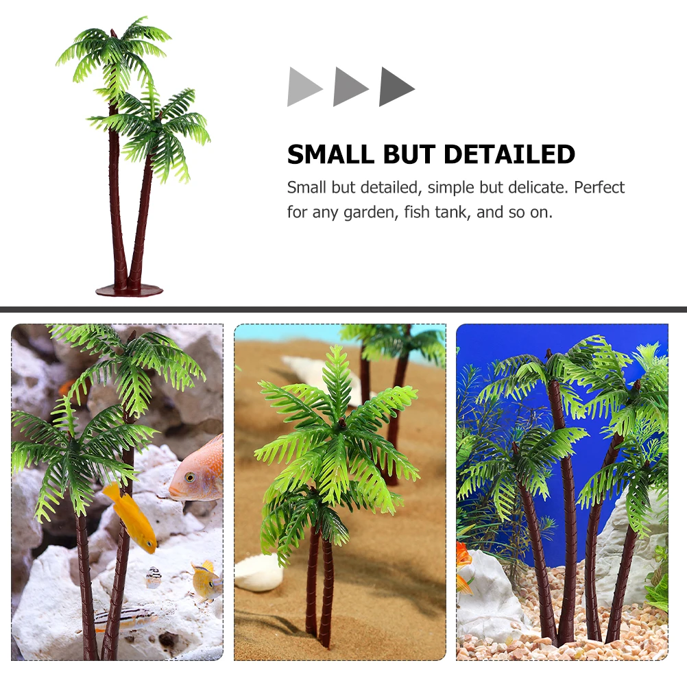 

30pcs Simulated Coconut Tree Decoration for Fish Tank Mini Plastic Palm Landscaping Plants Model Scenery Layout