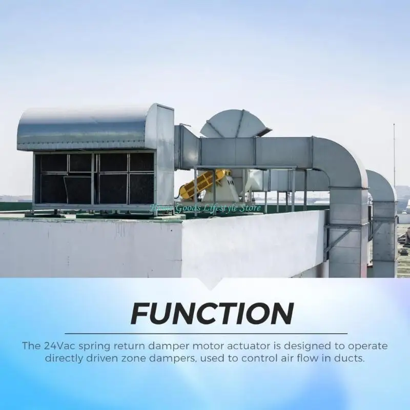 E74E HVAC Dampener Motor Actuator 24V CONDITIONING Spring Return 5/16 Foot Rod Sleeve Plan