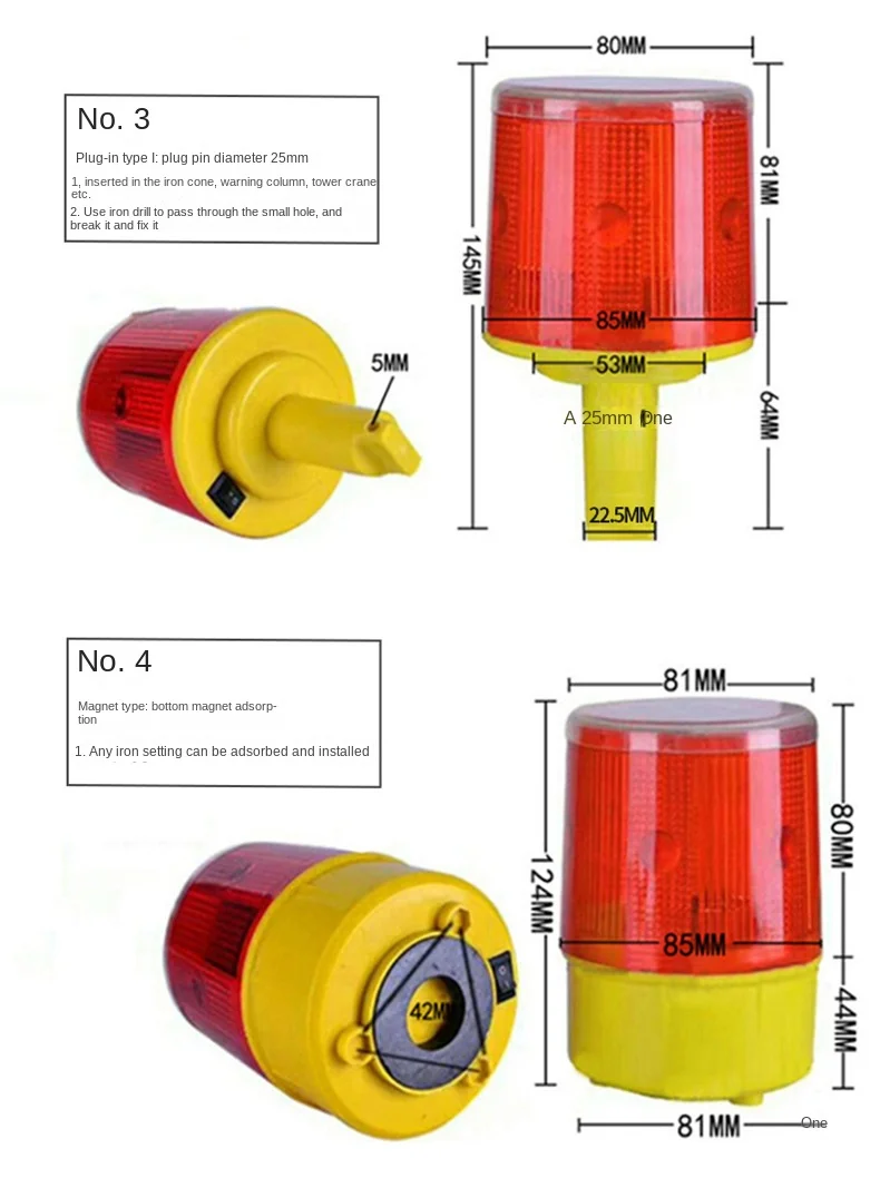 Solar LED Emergency Light/Solar-powered warning lights /Beacon light/ Traffic Alarm Lights/Tower crane lamp