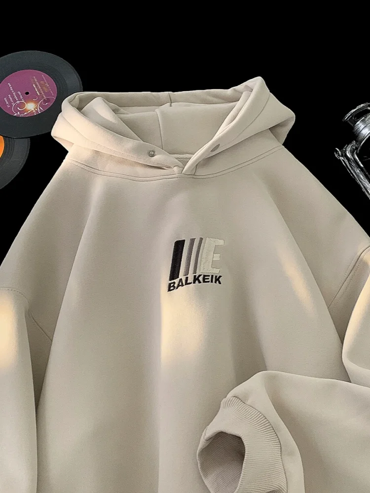 

Мужская утепленная толстовка с вышивкой и флисовой подкладкой, повседневная, с длинным рукавом, зимняя, молодежная, модная, устойчивая к сминанию, износостойкая