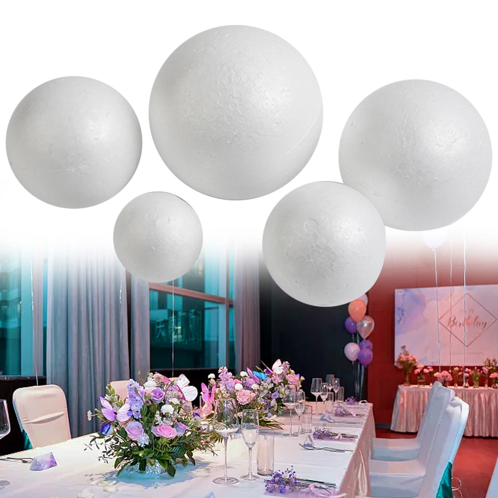 6-12cm Blank Round Solid Polystyrene Foam Ball For Wedding Party Decoration Christmas DIY Foam Process Ball Craft Painted Gift