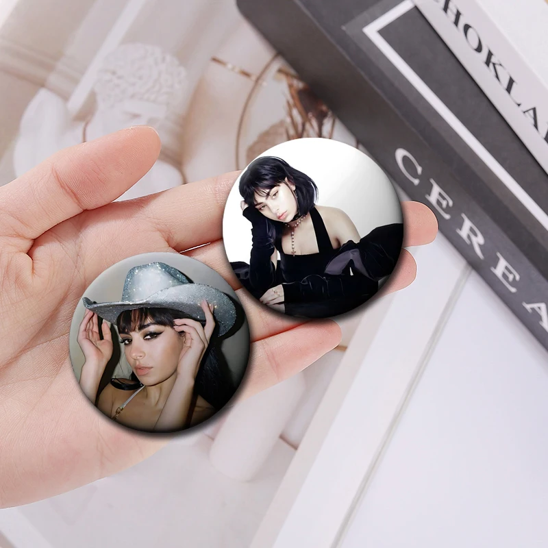 Hot Singer C-Charli Xcx Peripheral Creative Badge Handmade Tinplate Pins Backpack Decor Round Brooches Fans Collectible Souvenir