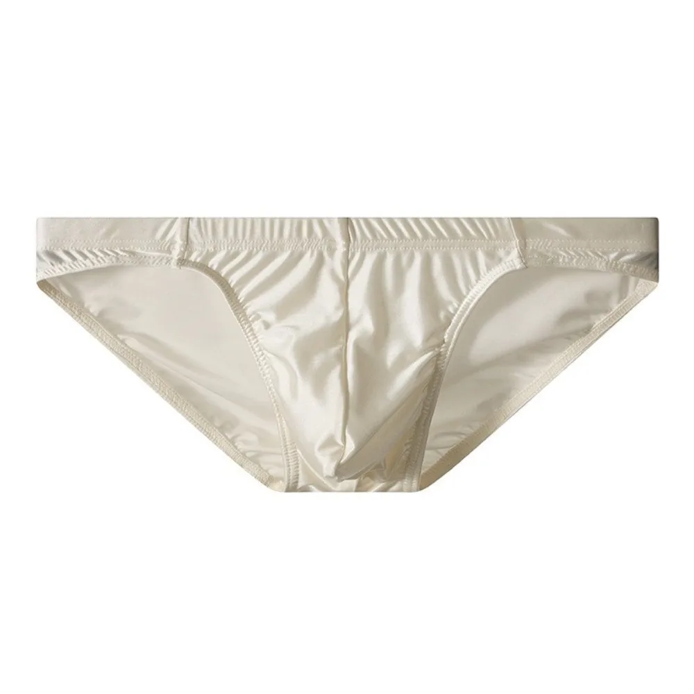 

Solid Color Low Waist Men Thin Panties Male Lingerie Underpants Men's Underwear Simple Ice Cool Briefs Gifts