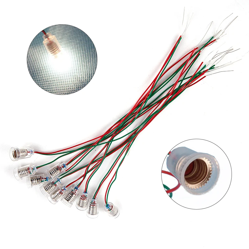 10Pcs 20 cm E10 Lamp Holder With Wire E10 Lamp Base Teaching Instrument Lampholder