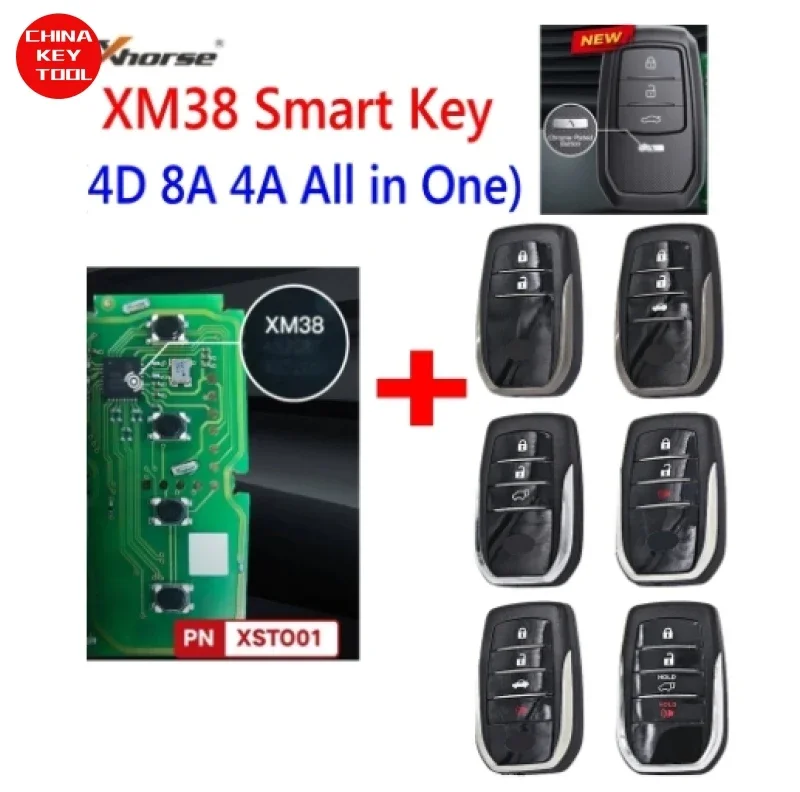 1PCS Xhorse XSTO01EN For Toyota XM38 Smart Key 4D 8A 4A All in One with for KEY TOOL Plus Max VVDI2 VVDI Mini Support Renew