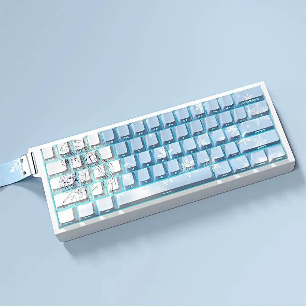 73Key Yukino Theme Keycaps Side Print Keycap Anime Key Cap PBT Cherry Profile Custom Personalized Keycap for Mechanical Keyboard