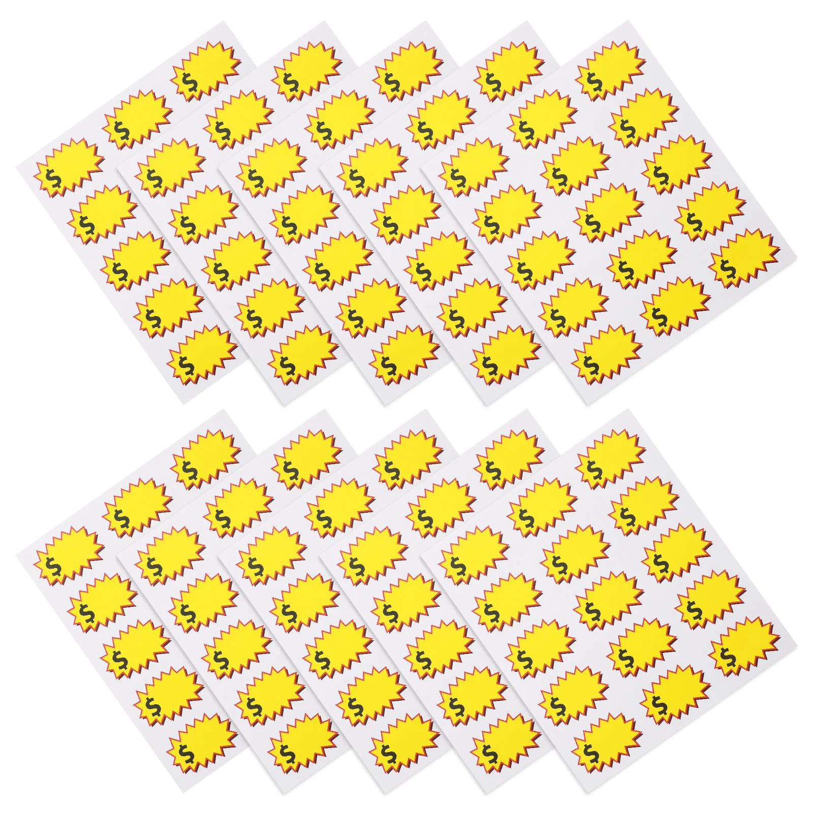 

10 Sheets Price Sticker Stickers Garage Sale Detachable Pp Synthetic Paper for Retail Kit Poster Board Decorations