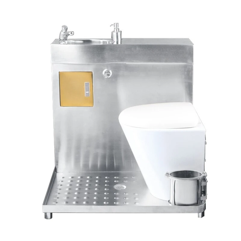 304 stainless steel toilet with wash basin, marine RV bath integrated toilet biodegradable toilet
