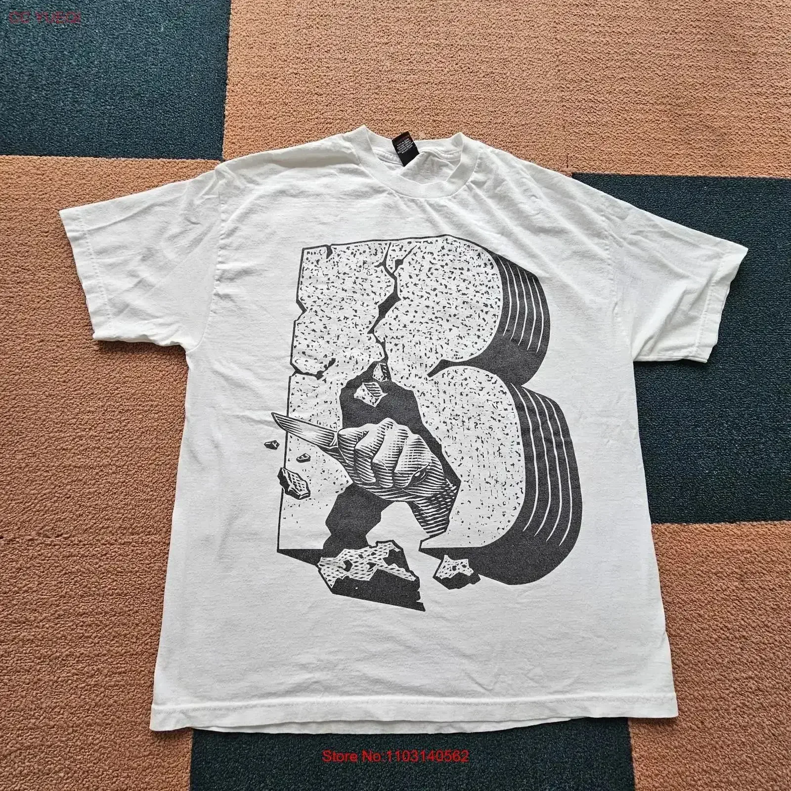 King Stampede T Shirt Boundless NY XL y2k 90s Skate Street White Z6d vintage Washed Versatile Casual Stylish fashion vintage