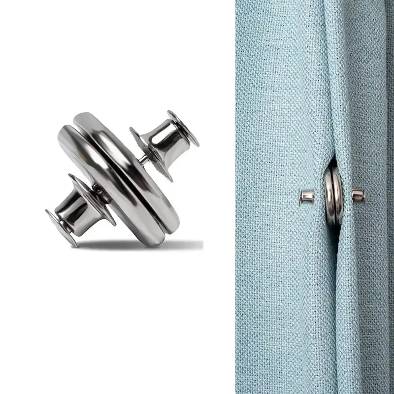 1-5Pairs Curtain Magnetic Button Nail Free Detachable Window Curtain Close Magnet Buckle Adjustment Curtain Clip Accessories